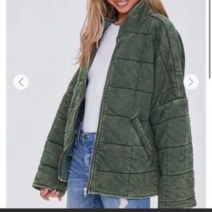Forever 21 Quilted Zip Up Jacket